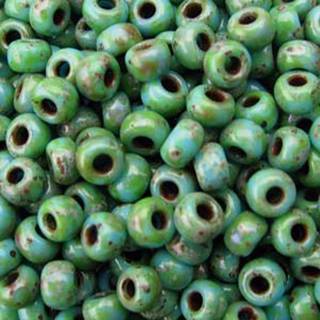 Picasso Seafoam Green 22 Gram Miyuki Round Rocailles 8/0 Seed perle Ca. 22 Gram Tube