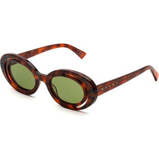 Marni Unisex Zion Canyon Blonde Havana O2Y Solbriller Acetat Havana Grøn Geometrisk Normal