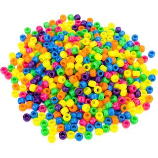 Hygloss produkter Bucket O'Beads Klasse?konomi 1000 Neon Barrel Pony 6x9 mm 1 000 pcs Multi