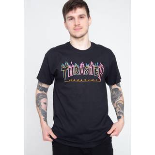 Thrasher Double Flame Neon T-shirt - S - black