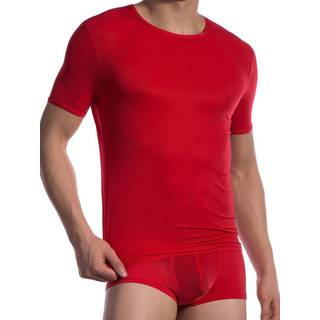 Olaf Benz Herren T-Shirt rot Mikrofaser/Funktion unifarben