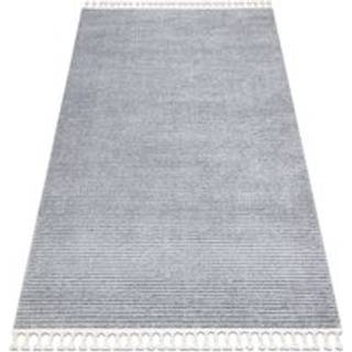 Tæppe SEVILLA PC00B strimler, striber grå Tassels berbery Marokkansk shaggy 120x170 cm