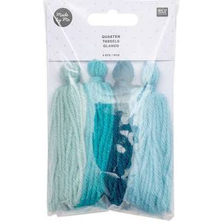 Quasten 9cm 4 Stück - Aqua