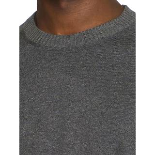 KnowledgeCotton Apparel Regular Merino Knit Crew Neck Dark Grey Melang