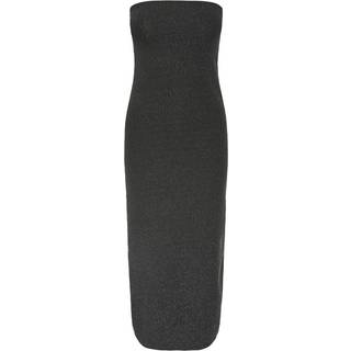 PIECES dame kjole PCNUVI - Black Silver lurex - XS