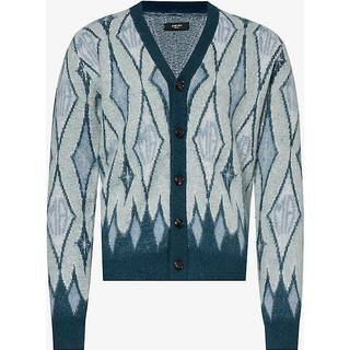 Amiri Argyle mohair-blend cardigan - blue - EU 44