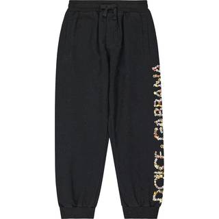 Dolce&Gabbana Kids Logo cotton jersey sweatpants - black - Y 2