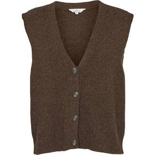 Lise Vest - Brown Mel. XS - 70% Lambswool (Recycled), 30% Polyamide (Recycled) - Veste