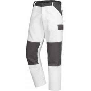 Nitras 7513  MOTION TEX LIGHT Hvid / grå polyester bomulds arbejdsbenklæder