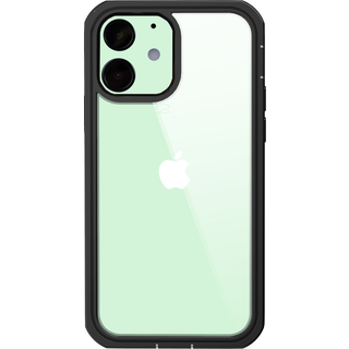 iPhone 12 Mini Heavy Duty Case - Håndværker Case m. skærmbeskyttelse - Gennemsigtig / Sort
