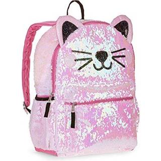 Kitty Cat Sequin -rygs?k til piger - Deluxe Kitten rygs?k med 2 -vejs paljetter 16 tommer