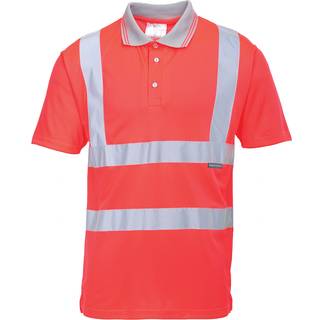 Hi-Vis Polo-shirt med korte ærmer - Rød (Størrelse: XXL)