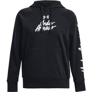Sweatshirt med hætte Under Armour UA Rival Fleece Graphic Hdy-BLK 1379609-001 Størrelse XS