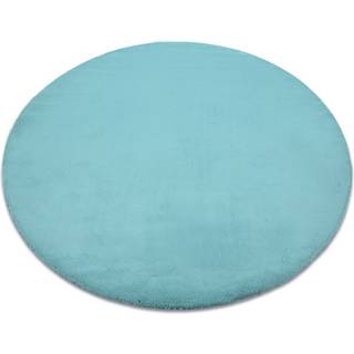 Tæppe BUNNY hjul aqua blå IMITERET KANINPELS cirkel 80 cm