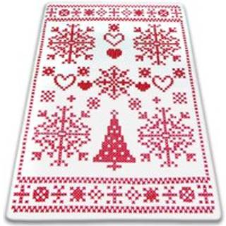 Tæppe XMAS - F791 fløde/rød 100x170 cm