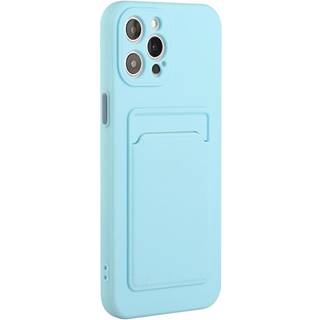 iPhone 15 Pro Fleksibelt Plastik Bagside Cover m. Kortholder - Lyseblå