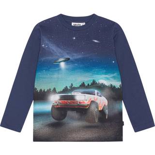 Molo GOTS Reif Langærmet T-shirt Car And Ufo 92 cm  Grøn  92 cm  mand