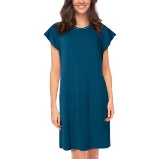 Lady Avenue Soft Bamboo Big Shirt W Shortsleeve - Petrol - XX-Large