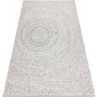 Sisaltæppe SISAL FLAT 48832367 Hjul, prikker fløde / grå 140x200 cm