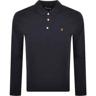 Farah Blanes Long Sleeve Polo T Shirt Navy