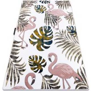 Tæppe PETIT GARDEN flamingoer LØV fløde 120x170 cm