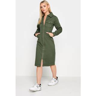 PixieGirl Petite Sort Zip Up Denim Midi KjoleEU 36 Petite (UK 8 P)