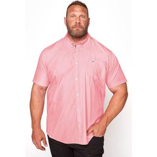 BadRhino Big & Tall BadRhino Big & Tall Pink Short Sleeve 100% Cotton Oxford Shirt