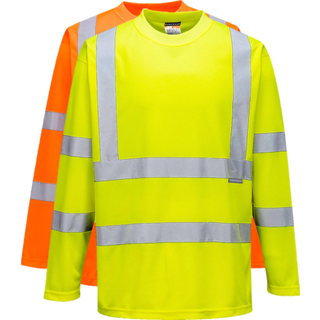 Hi-Vis langærmet T-Shirt - Orange (Størrelse: XXXL)