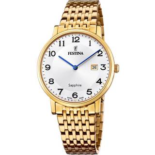 Festina Swiss Made Slim herreur i guldfarvet med lys urskive