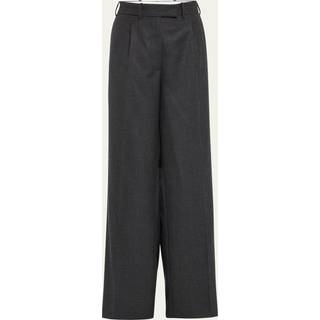 The Row High-rise straight wool pants - beige - XL