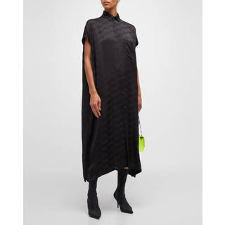Balenciaga BB midi shirt dress - black - S