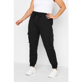 Yours Curve Yours Curve Black Cargo Joggers