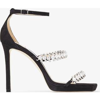 Jimmy Choo Bing 105 crystal-embellished suede sandals - black - EU 41