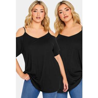 Yours Curve 2 Pack Strappy Cold Shoulder Tops46