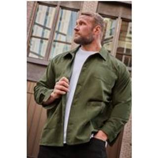 BadRhino Big & Tall BadRhino Big & Tall Green Woven 100% Cotton Overshirt