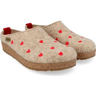 Haflinger Women's Grizzly Cuoricini Hyttesko Damer størrelse 41 farve beige