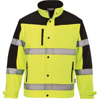 Hi-Vis 2-farvet softshell jakke (3L) - Gul (Størrelse: XXL)