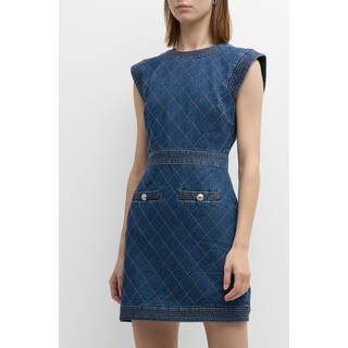 Veronica Beard Ginny quilted denim minidress - blue - XXXS