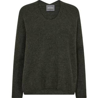 Mos Mosh W Thora V-Neck Knit Grape Leaf XL