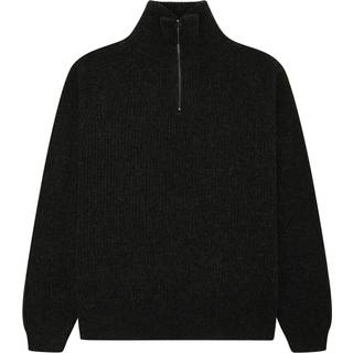 Lass Half-zip Striktrøje, Sort Melange, S