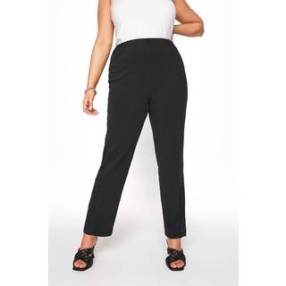 Yours Curve Yours Curve Black Bootcut Ponte Rib Trousers