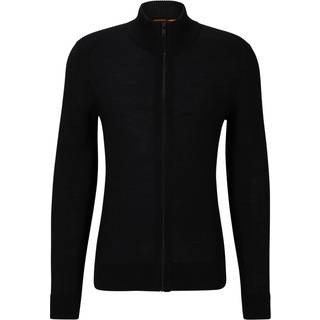 BOSS Orange Herren Pullover schwarz unifarben