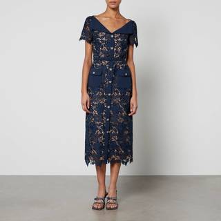 Self-Portrait Lace midi dress - blue - XXXS