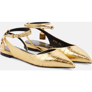 Tom Ford Padlock croc-effect ballet flats - gold - EU 35.5
