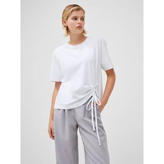 French Connection French Connection White Cotton Rallie Ruched T-Shirt