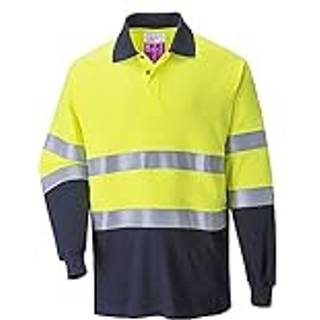 Portwest FR74 FR Anti-Statisk Two Tone Polo Shirt M Gul/Navy