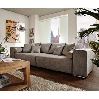 Big-Sofa Marbeya 290x110 cm Hellgrau mit Schlaffunktion