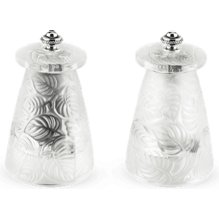 Peugeot Lalique Duo Pfeffer- + Salzmühle 9 cm Kristall - Stahlmahlwerk - Transparent