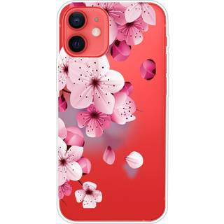 iPhone 13 Fleksibel Plastik Bagside Cover - Fersken Blomst