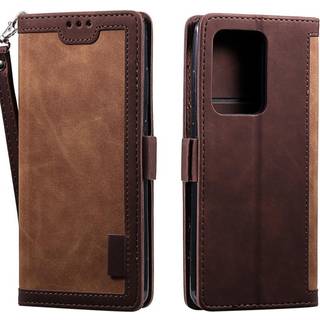 Samsung Galaxy S21 Ultra Retro Styling Læder Cover m. Pung - Brun